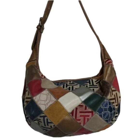 Tignanello Patchwork Leather Hobo Shoulder Bag Handbag Purse WOMEN'S WOMAN'S - Picture 14 of 14